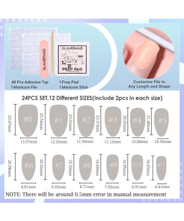 GLAMERMAID Black Glitter Jelly Press on Nails Set - Handmade Gel Nails | Medium Almond Shape Galaxy Acrylic False Nail Kit for Women Girls - 24Pcs - Buy Online on GoSupps.com