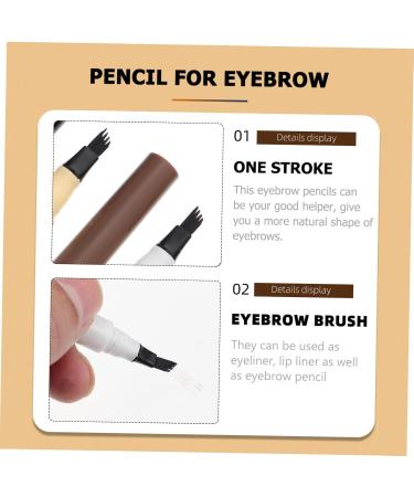 BELLIFFY 4pcs Four Forked Eyebrow Pencil Cosmetic Women Eyebrow Pencils Eyebrow Pencil Brown Make up Kit Abs - Buy Online on GoSupps.com