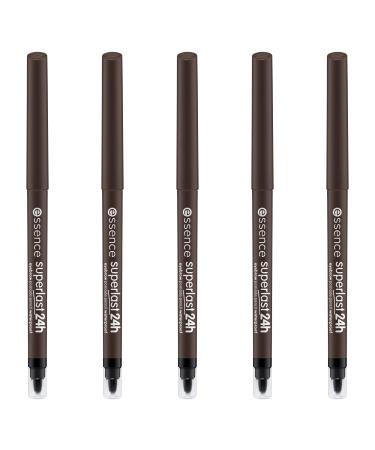 Essence Superlast 24h Eyebrow Pomade Pencil Waterproof Eye Pencil eyebrow pencil 24 hours hold No. 40 Cool Brown Braun vegan waterproof 5 -pack (5 x 0.31g))