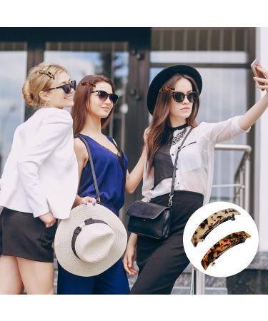 Vintage Leopard Barrette Hair Clips for Women - 2 Pieces Hair Clamp Set | International Shipping Available - Buy Online on GoSupps.com