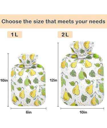 NAANLE Palm Leaf Hot Water Bottle with Cover - 1L for Menstrual Cramps Pain Relief & Heat Therapy | Transparent Design - Buy Online on GoSupps.com