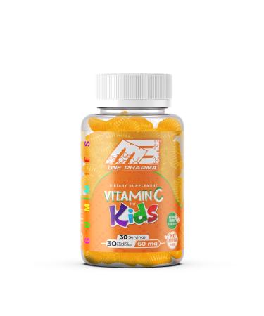 MB One Pharma Kids Vitamin C Gummies -for Immune Support Natural Orange Delicious Flavor (30 Day Supply) Vegetarian Non-GMO Gluten Free No Artificial Sweeteners