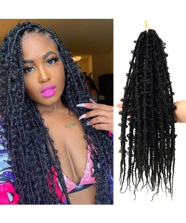 45cm 6 Pack Dreiebente Butterfly Locs-H kelhaar for Women 1b / 30 # Unorderminable Districted Faux Locs-Haar Preliminary Pre Twisted BraIding Synthetic Hair Extensions (C 18inch (45cm) 1B