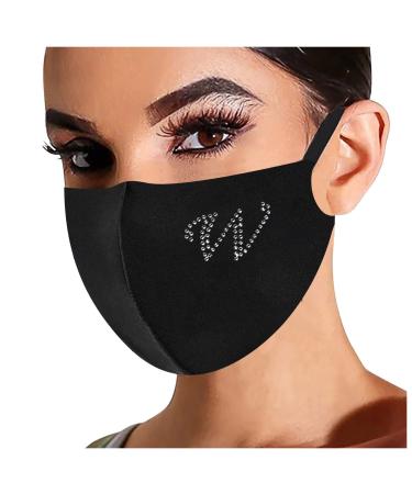 Women men mouth protection masks ladies men's masks with rhinestones print breathable face shields outdoor cotton mouth masquerade neckerchief hull (w)