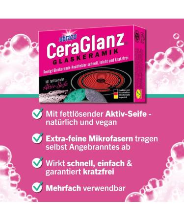 Abrazo Ceraglanz Glass Ceramic Cleaner - Antibacterial 2-Pack for Stovetops & Ceramic Hobs - Scratch-Free Cleaning - Buy Online on GoSupps.com