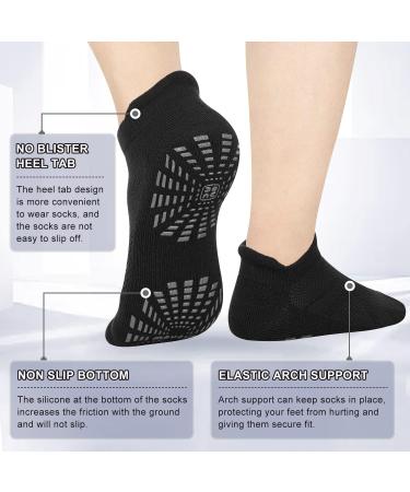 Merino Wool Grip Socks 3 Pairs - Non Slip Cushioned Socks for Yoga, Hospital, Home & Soccer | Black Medium - Buy Online on GoSupps.com