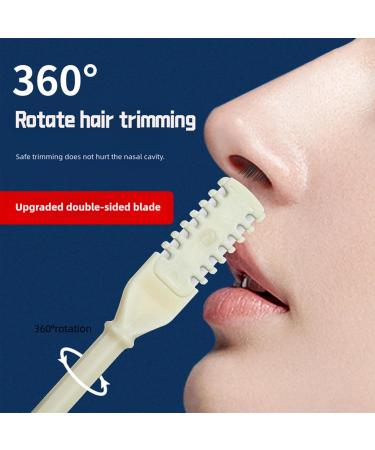 2 in 1 Nasal Hair Cutter - Manual Nose Hair Trimmer & 360 Rotating Ear Picker for Men & Women - Nostril Hair Remover Tool with Storage Box (Green - Buy Online on GoSupps.com