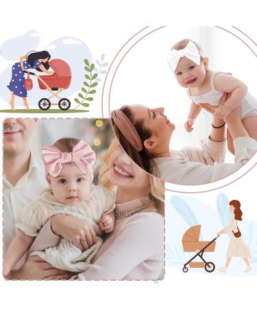 2-Piece Baby Headband Set | Turban Style for Girls - Newborn & Toddler Hair Accessories (Pink & White) - Buy Online on GoSupps.com