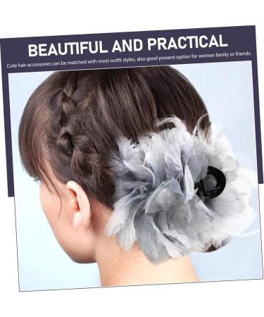 Ipetboom Large Hair Clips Pearl Organza Flower Hair Clip Hair Barrettes Hair Clips Hair Accessories Tiara Hair Pin Large Clips for Hair Womens Hairpin Back of Head Big Hairpin Miss Metal - Buy Online on GoSupps.com