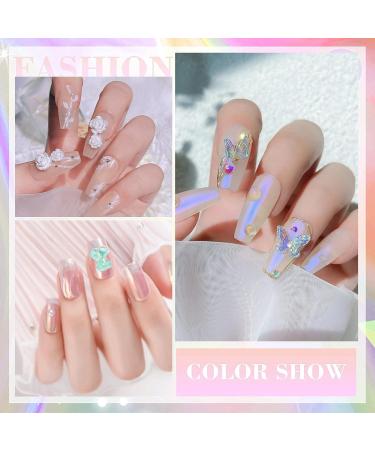 Nail Art Rhinestones & Pearls 3D Decorations - Butterfly, Bowknot, Flower Charms - 2 Boxes - Aurora Bear - DIY Nail Art Design - Buy Online on GoSupps.com