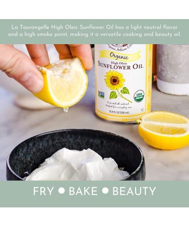 La Tourangelle Organic High Oleic Sunflower Oil - 16.9 Fl Oz - Non-GMO, Chemical-Free Neutral Oil for Cooking and Skin Care - Buy Online on GoSupps.com