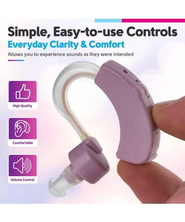 Set of 2 Small Noise-Reducing Digital Devices for Adults, Seniors & Women - Purple - Buy Online on GoSupps.com