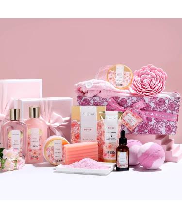 Spa Luxetique 12pcs Rose Bath Gift Set for Women - Luxury Spa Set with Bubble Bath, Body Lotion, Hand Cream - Perfect Gifts for Mom, Thank You Gifts - Buy Online on GoSupps.com