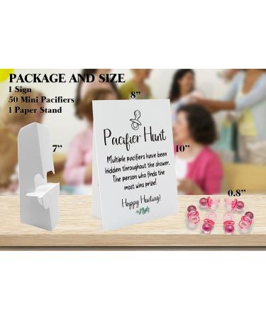 Hunt Baby Pacifier Game Set | Gender Reveal Baby Shower Activities | 8 Signs & 50 Mini Acrylic Pacifiers | Fun for Adults & Kids | Gender Neutral BPH01 - Buy Online on GoSupps.com