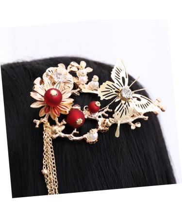 minkissy 3 Pairs Japanese Hair Decor Wedding Hair Clips Tassel Hair Clips for Women Japanese Hair Pin Chinese Hair Clips for Women Hair Pearls Barrettes Woman Geisha Rhinestones - Buy Online on GoSupps.com