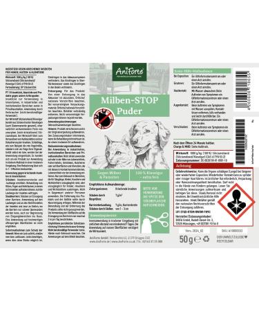 AniForte Mite-Stop Powder for Dogs Cats & Small Animals - 50g | Natural Defense Against Insects Parasites & Mites - Chemical-Free Solution - Buy Online on GoSupps.com