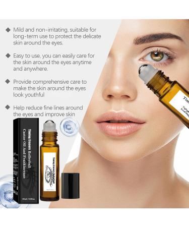 Timing Erasers Rollerball - Castor Oil & Frankincense Eye Roller Set for Moisturizing Anti-Wrinkle & Fine Lines (2 PCS) International Shipping - Buy Online on GoSupps.com