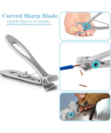 TNWZC Nail Clippers for Thick Nail Heavy Duty Stainless Steel Nail Cutter with Nail File Sharp and Tough Toenail Fingernail Clippers for Men&Women Large Wide Jaw Professional Nail Clippers Set Silver - Buy Online on GoSupps.com