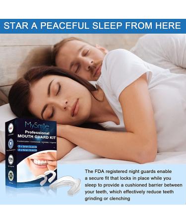 Moldable 4-In-1 Dental Night Guard 6-Pack - Professional Custom Fit Mouth Guard for Teeth Grinding & Athletic Protection - Includes 2 Sizes Kit and Travel Case - MySmile - Buy Online on GoSupps.com