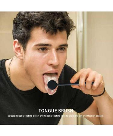 Tebinzi Tongue Cleaner - Effective Tongue Scraper for Adults & Kids | Travel-Friendly Oral Care for Fresh Breath - Black - Buy Online on GoSupps.com