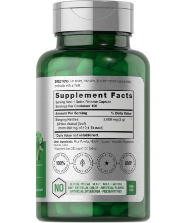 Horb ach Stinging Nettle Leaf Extract 2000mg | 150 Capsules | Non-GMO Gluten Free Herbal Supplement - Buy Online on GoSupps.com