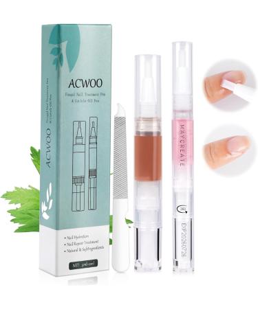 ACWOO Fungal Nail Treatment Set - 3PCS Anti Fungal Pen, Cuticle Oil, Nail File - Natural Plant Ingredients - Treat, Repair & Prevent Fungal Nail Infections - Buy Online on GoSupps.com