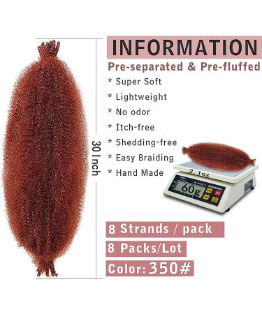 Xtrend 30 Inch Pre-Separated Springy Afro Twist Hair 8 Packs Spring Twist Hair For Distressed Soft Locs Copper Red Synthetic Hair Extension For Women (8 Strands/Pack 350#) 30 Inch (Pack of 8) 350# - Buy Online on GoSupps.com