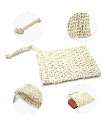 E-Know Natural Sisal Soap Bag 5 Pack - Zero Waste, Plastic-Free Soap Saver for Foaming, Drying, Massage & Peeling - Buy Online on GoSupps.com