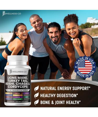 Lions Mane Supplement Cognitive Support Immune Health with Turkey Tail 20in1 Mushroom Reishi Cordyceps Chaga with Marshmallow Root - 120 Count 120 Capsules (Pack of 2) - Buy Online on GoSupps.com