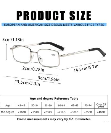 Hubeye 3-Pack Men s Reading Glasses - Rectangle Metal Frames Blue Light Blocking Feder Hinges +1.00 Diopter with Holster - Stylish & Durable - Buy Online on GoSupps.com