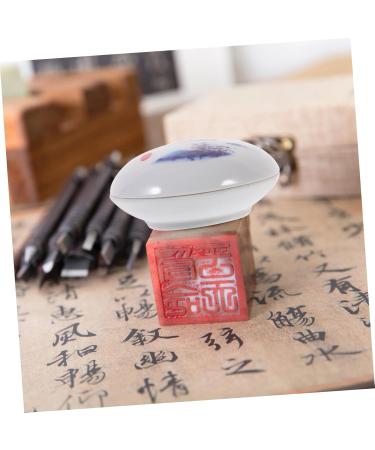 Didiseaon Ink Pad Box Red Paste Ink Ceramics to Paint Craft Ink Pad Travel Jars for Creams Ceramics Cosmetic Containers Travel Containers for Creams White Seal Powder Bottle - Buy Online on GoSupps.com
