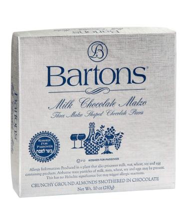 Bartons Milk Chocolate Almond Matzo, Kosher For Passover, 10 Ounce Box