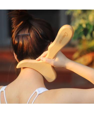 2-in-1 Wood Therapy Massage Tools Set - Maderoterapia Kit & Lymphatic Drainage Roller for Muscle Relaxation Body Sculpting Gua Sha Anti-Cellulite - Beech Wood - Buy Online on GoSupps.com