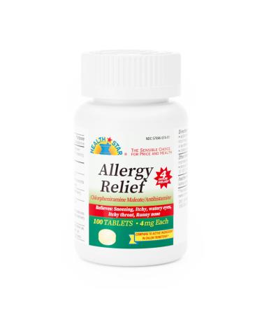 GeriCare Allergy Relief Chlorpheniramine Maleate 4 mg Antihistamine Tablets 100 Count (Pack of 1) 100 Count (Pack of 1)