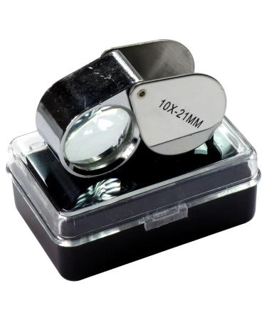 HTS 202A0 10x 21mm Stainless Steel Jeweler's Singlet Loupe