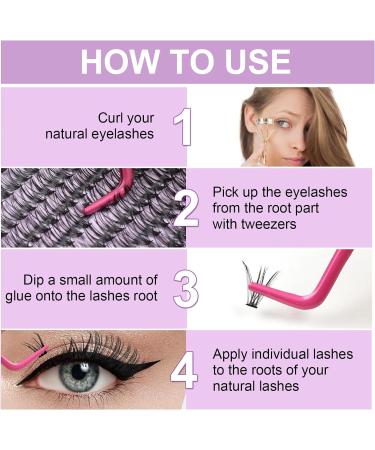 240pcs D Curl 40D 0.07 Cluster Eyelash Extensions | Soft Natural False Lashes DIY At-Home | 9-15mm Mix 40D-D-0.07 - Buy Online on GoSupps.com