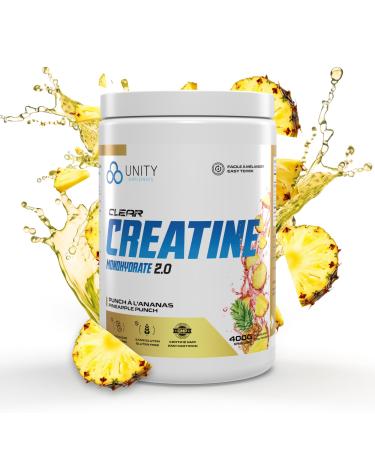 Unity Supplements Flavoured Creatine Monohydrate Powder - Promotes Muscle Growth Recovery Strength & Performance - 5g Pure Creatine - 60 Servings (400g) - Easy Mix Formula (Pineapple Punch)