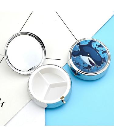 Portable Travel Pill Box - 3 Compartment Whale Design | Small Medicine Organizer for Purse & Pocket - Buy Online on GoSupps.com