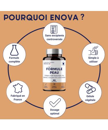 SKIN FORMULA | Marine Collagen Hyaluronic Acid Coenzyme Q10 Zinc Selenium Brewer's Yeast | Antioxidant Hydration Imperfection | 30 Day Skin Food Supplement | Made in France - Buy Online on GoSupps.com