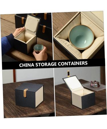 STOBOK Box Coffee Cup with Lid Storage Container China Storage Household Bridesmaid Decorative Cup 14.5X14.5CM Black - Buy Online on GoSupps.com