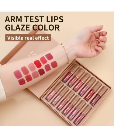 12 Colors Nude Liquid Lipstick Makeup Set - Long-Lasting, Waterproof, Non-Stick Cup - Velvet Matte - Gift Kit for Women - Set B - Buy Online on GoSupps.com