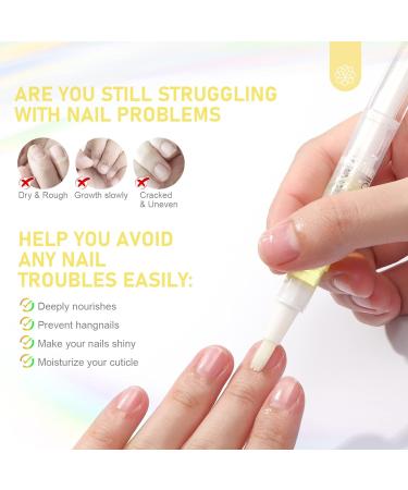 Saviland 12Pcs Cuticle Oil Pen - Fruity Natural Ingredients Nail Care Kit for Revitalized, Nourished Nails | Prevents Cracking and Smoothes Cuticles - Buy Online on GoSupps.com