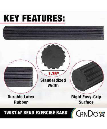 CanDo Twist-n-Bend Hand Exerciser - Finger Strengthener & Flexible Training Stick (Black) - 12 Strong - Buy Online on GoSupps.com