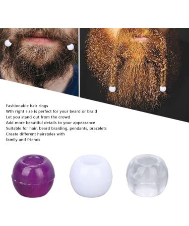 100 Transparent Hair Pearls & Plastic Clips - DIY Jewelry Set for Men Women & Girls - Ideal for Hair Braids & Bracelets (White Purple Transparent) - Buy Online on GoSupps.com
