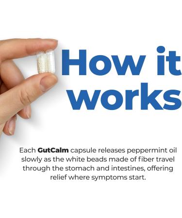 GutCalm - IBS Relief - Peppermint Oil Capsules - Bloating, Gas, Constipation and Digestive Comfort Supplement - 12/ct 1 Count (Pack of 12) - Buy Online on GoSupps.com