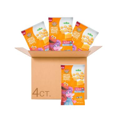 Earth's Best Organic Sesame Street Toddler Snacks, Veggie Puffs, Cheddar, 1.55 Oz (Pack of 4) - Buy Online on GoSupps.com