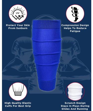 Exxact Sports Royal Blue Calf Compression Sleeves for Men & Boys - 1 Pair Football Leg Sleeves - Buy Online on GoSupps.com