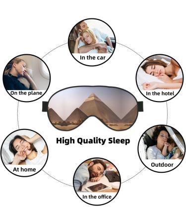Pyramids of Egypt Print Unisex Sleep Eye Mask | Soft Comfort Eye Shade for Travel & Yoga - International Shipping - Buy Online on GoSupps.com