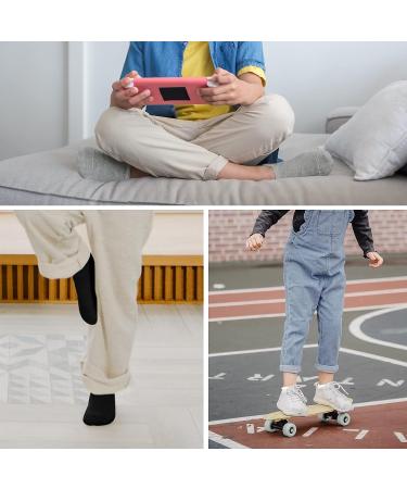 Auranso 12 Pairs Kid Breathable Athletic Ankle Socks - Boys Girls Cotton Low Cut Socks 9-12 Years (White/Black/Grey) - Buy Online on GoSupps.com