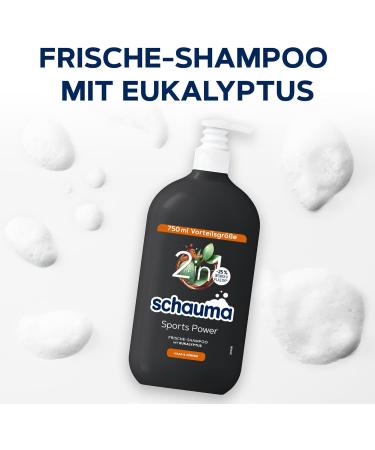 Schwarzkopf Henkel Schwarzkopf Schauma 2in1 freshness shampoo Sports Power 750 ml hair shampoo with invigorating formula for hair and body shampoo & shower gel strengthens the hair and gives a fresh kick - Buy Online on GoSupps.com